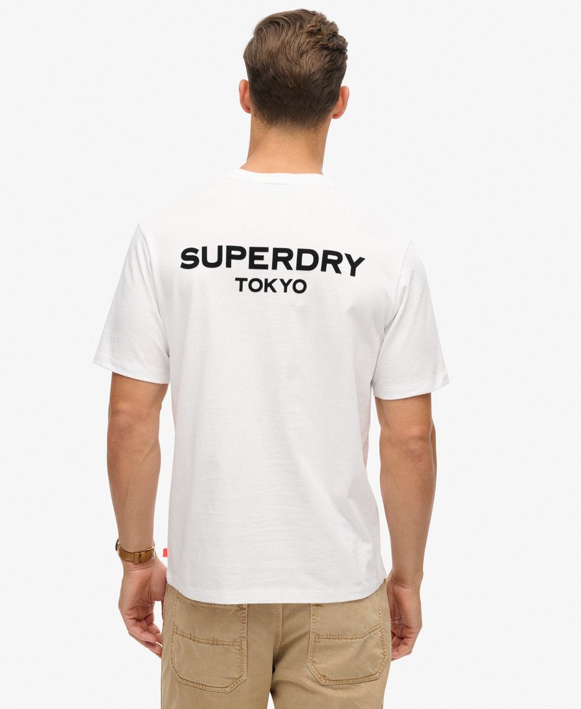 鮮やかなホワイトのラグジュアリースポーツルーズtシャツ