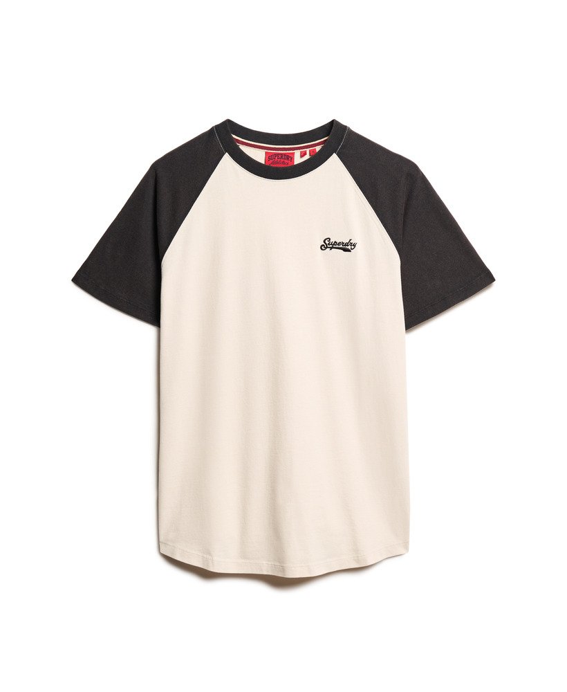 エッセンシャル ロゴ ベースボール tシャツ(ホワイトサンドブラック)