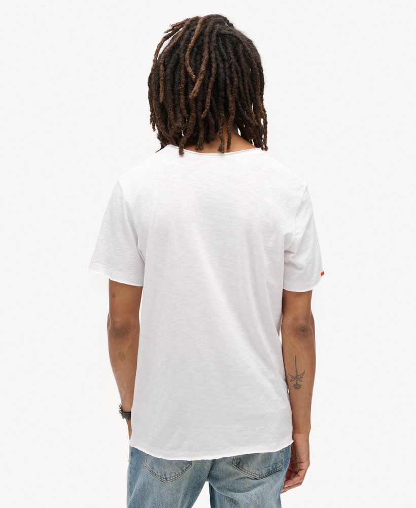 オフホワイトのスラブvネックtシャツ(optic)