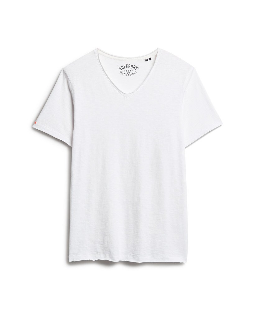 オフホワイトのスラブvネックtシャツ(optic)