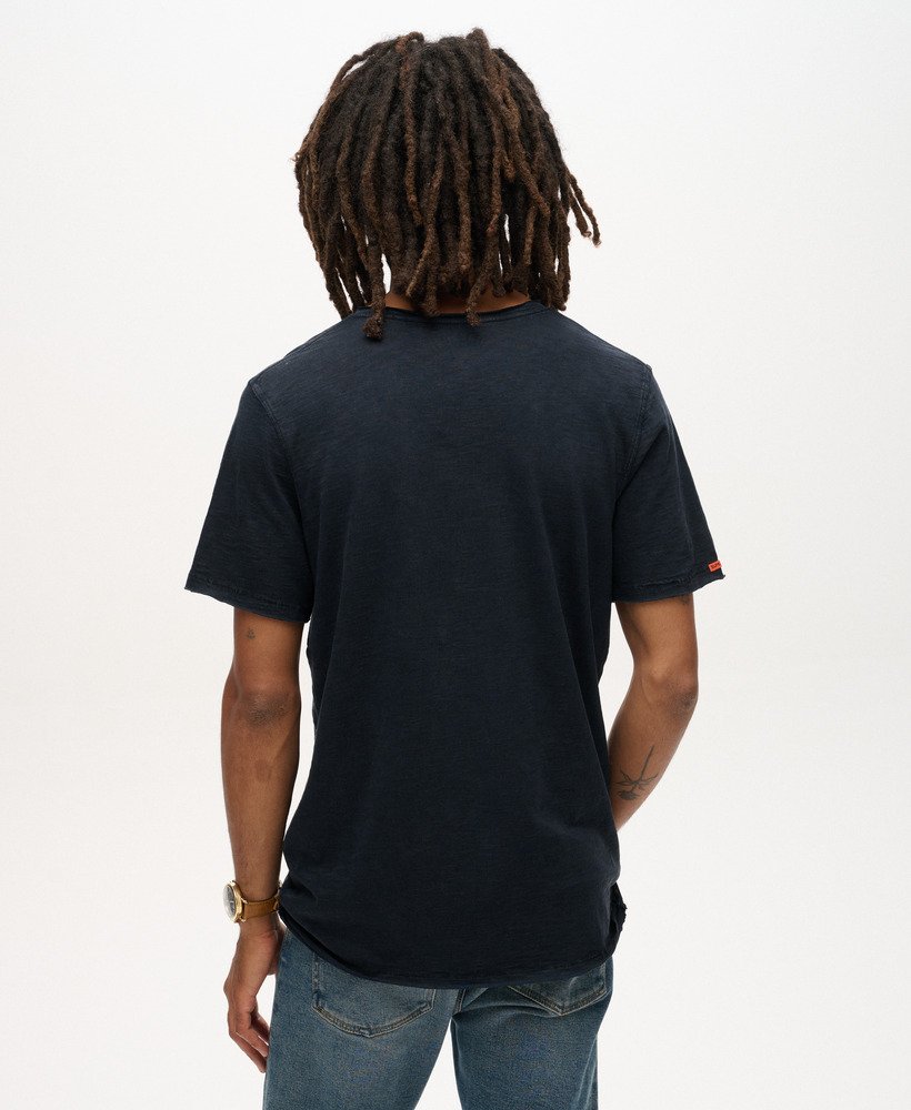 未加工エッジ スラブ vネック tシャツ(エクリプス ネイビー)