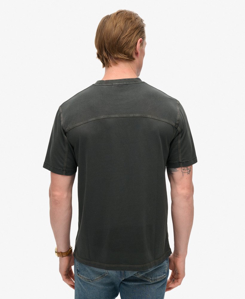 コントラストステッチポケットtシャツ(ウォッシュドブラック)