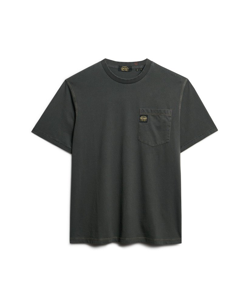 コントラストステッチポケットtシャツ(ウォッシュドブラック)