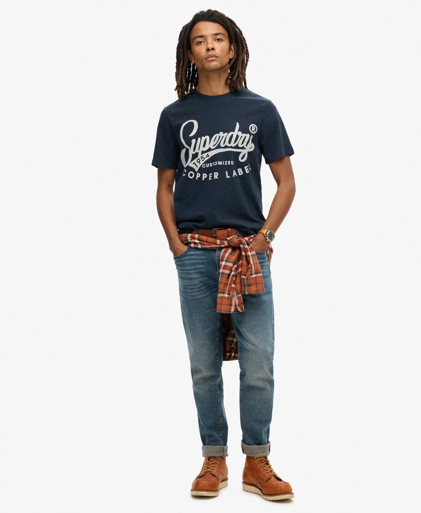 コッパーラベル ワークウェア tシャツ(サープラス ブラック ブルー グリット)