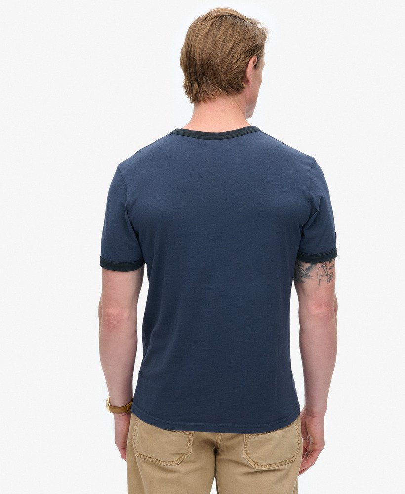 コアロゴ リンガーワークウェア グラフィックtシャツ(リッチネイビー)