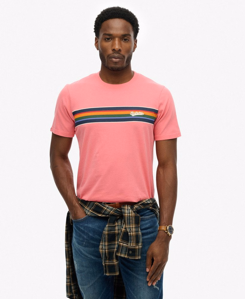 アウトドアストライプロゴリラックスTシャツ
