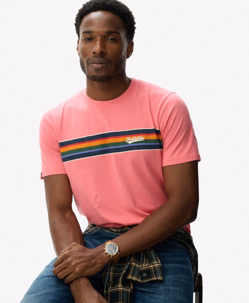 アウトドアストライプロゴリラックスTシャツ