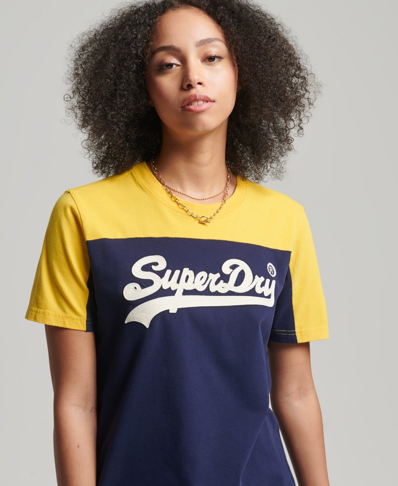 リッチネイビーのヴィンテージロゴ カレッジtシャツ
