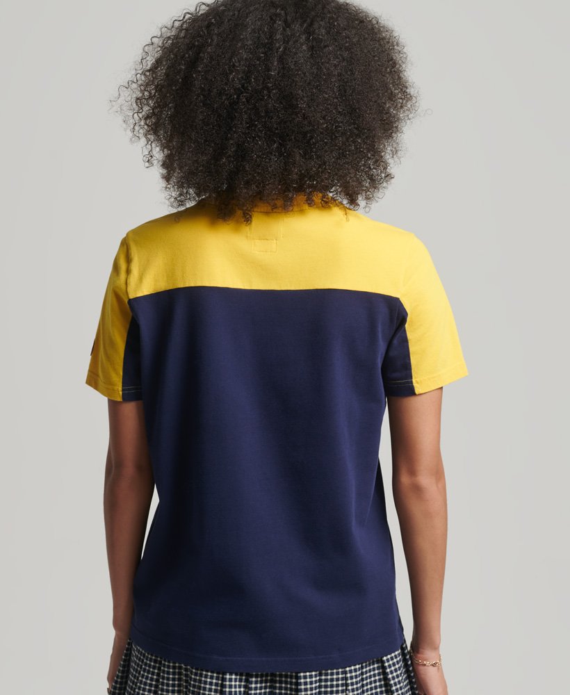 リッチネイビーのヴィンテージロゴ カレッジtシャツ