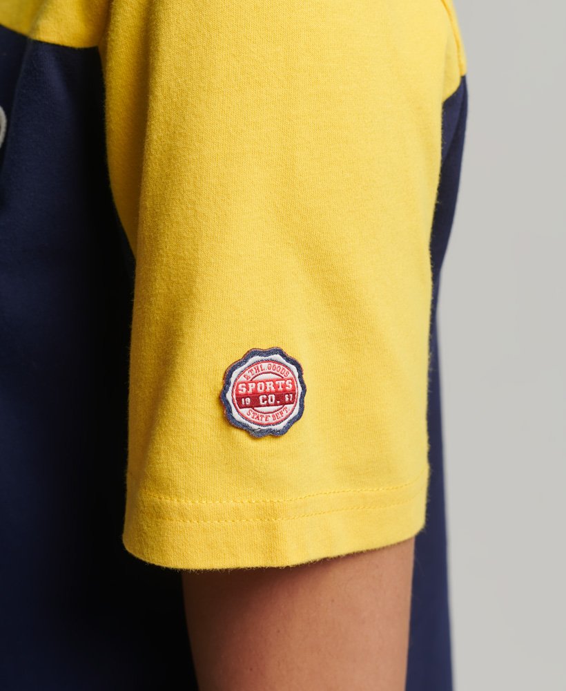 リッチネイビーのヴィンテージロゴ カレッジtシャツ