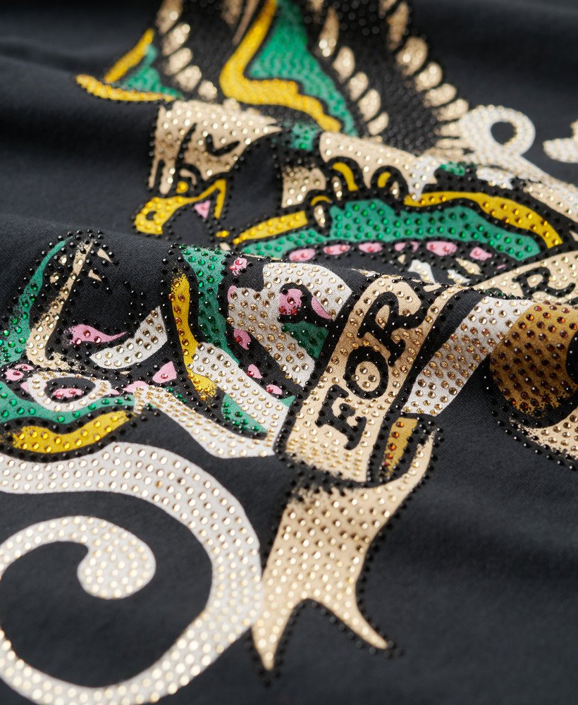 タトゥー スクリプト グラフィック tシャツ ジェットブラック