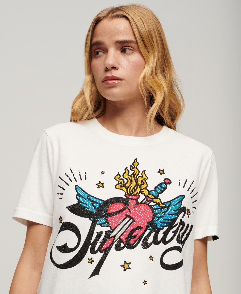 タトゥー スクリプト グラフィック tシャツ(エクリュ)