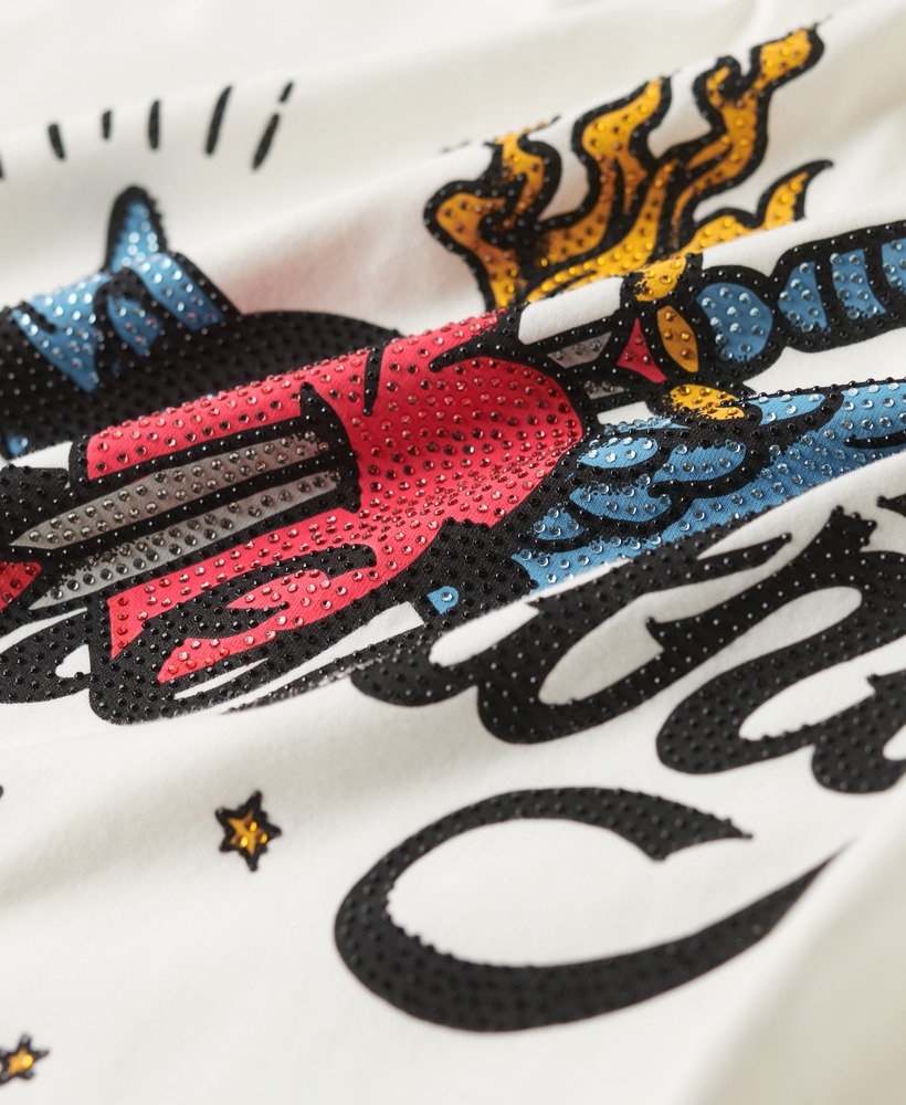 タトゥー スクリプト グラフィック tシャツ(エクリュ)
