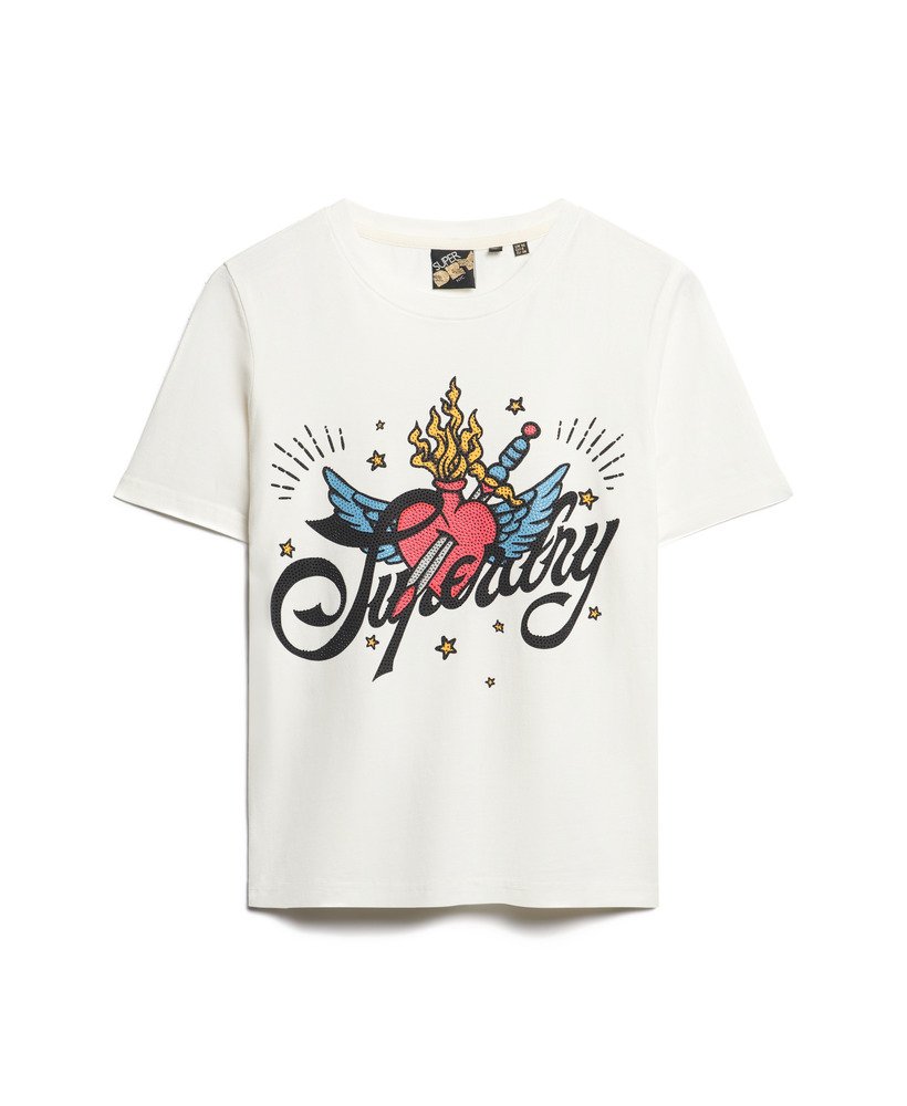 タトゥー スクリプト グラフィック tシャツ(エクリュ)