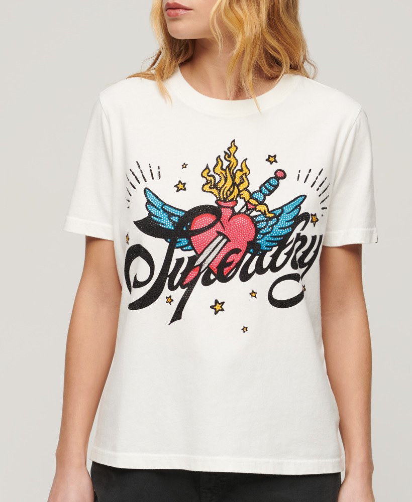 タトゥー スクリプト グラフィック tシャツ(エクリュ)