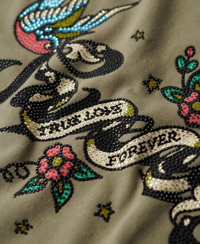 モスカーキのタトゥースクリプトグラフィックtシャツ