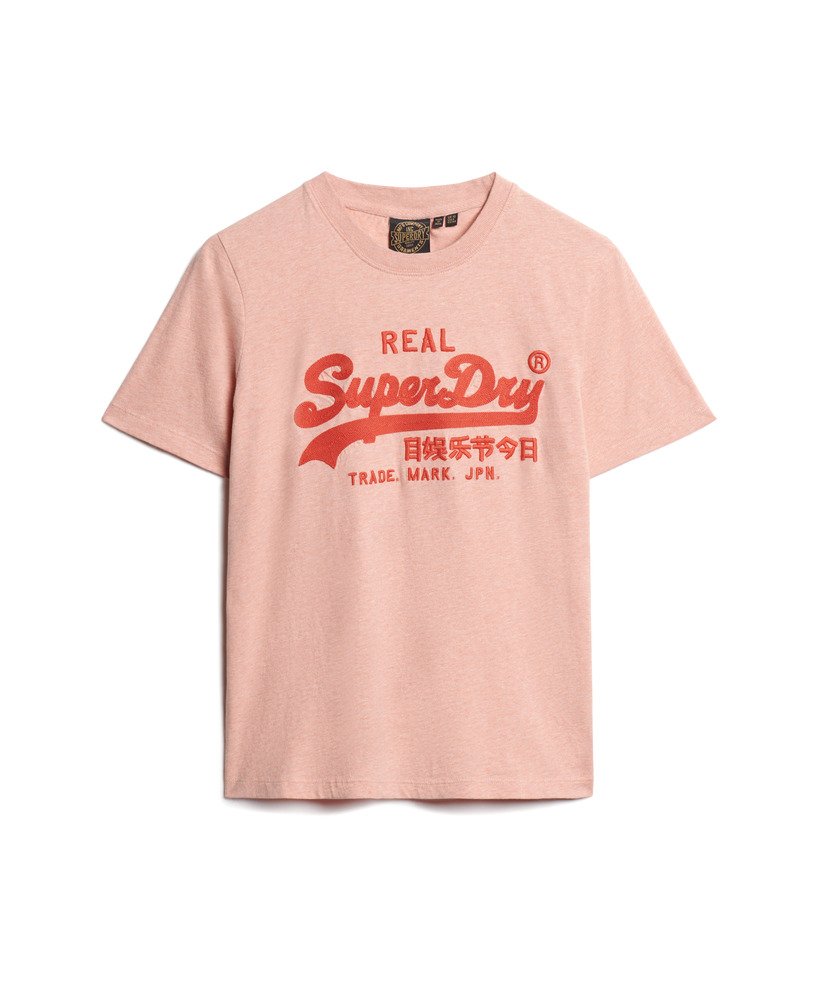 アビーピーチヘザーの刺繍入りヴィンテージロゴtシャツ