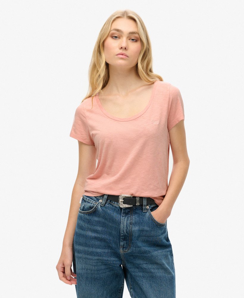 studios スクープネック tシャツ(グレーピンク)