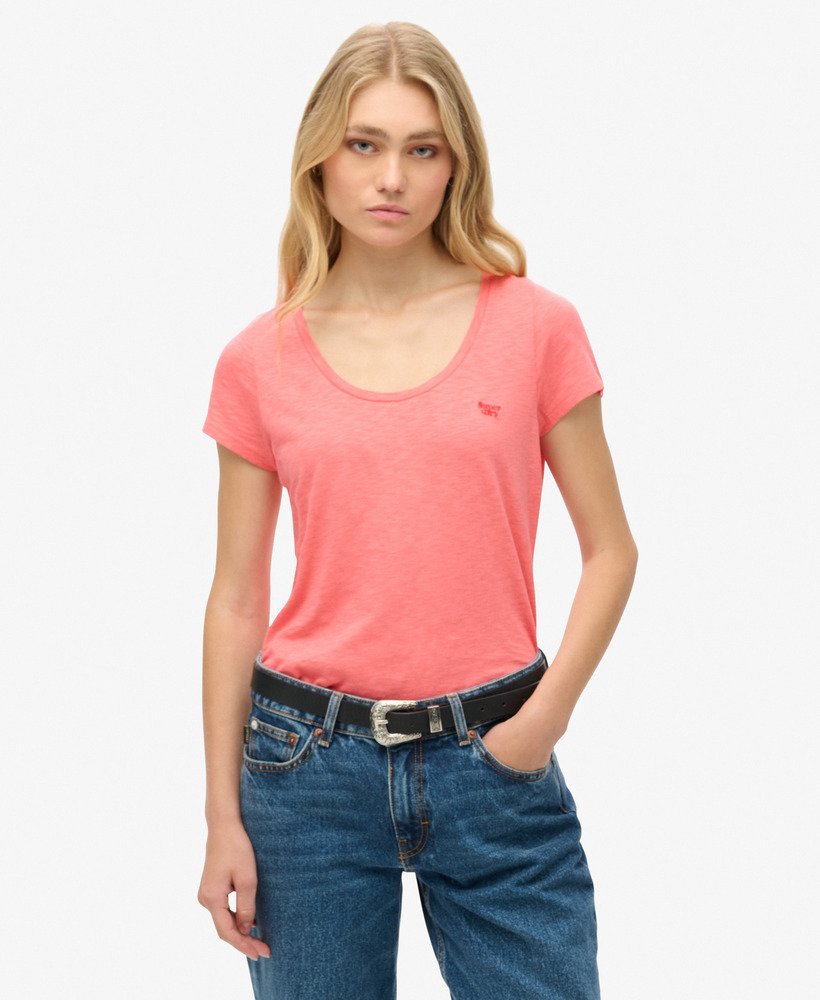 studios スクープネック tシャツ(シュガーコーラル)