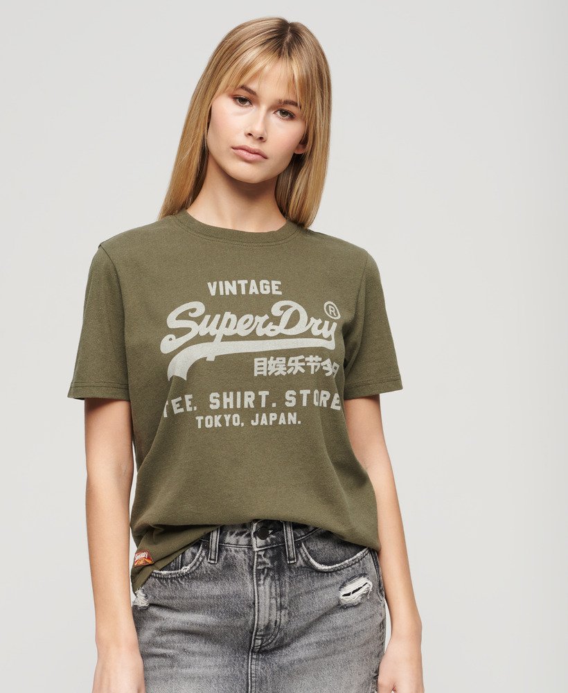 ヴィンテージ ロゴ ヘリテージ リラックス tシャツ(カーキ マール)