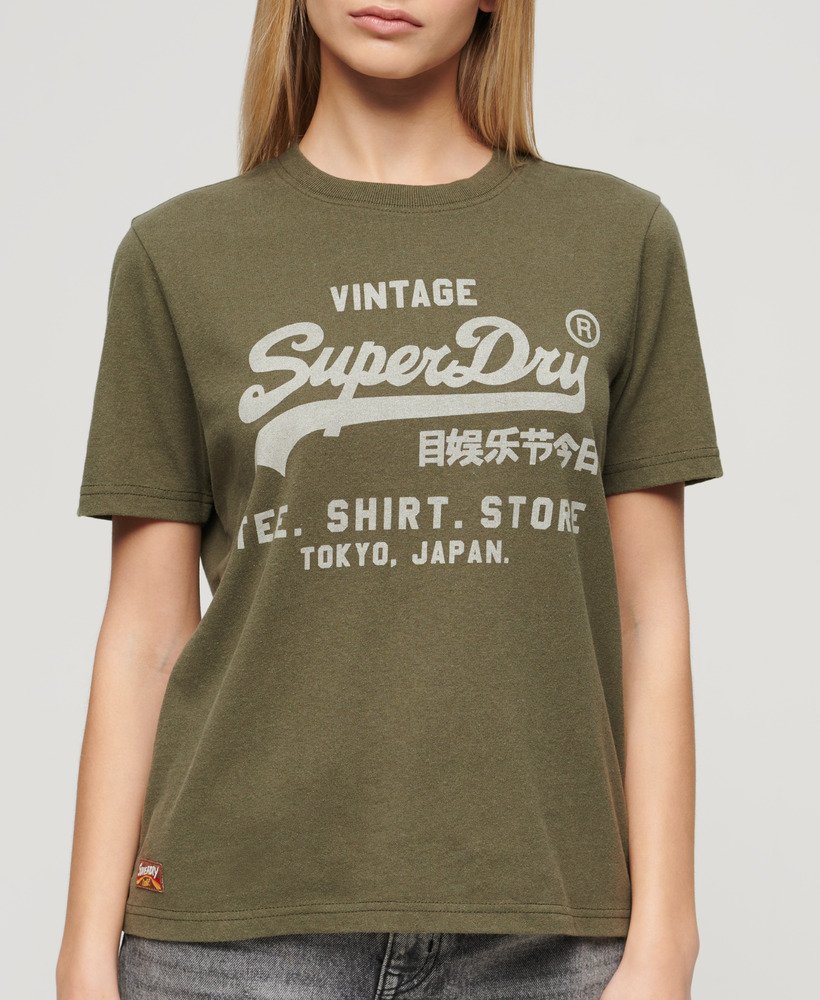 ヴィンテージ ロゴ ヘリテージ リラックス tシャツ(カーキ マール)