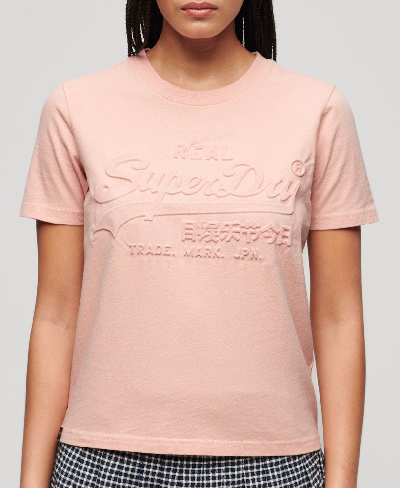 エンボス加工リラックスtシャツ(ピーチホイップピンク)