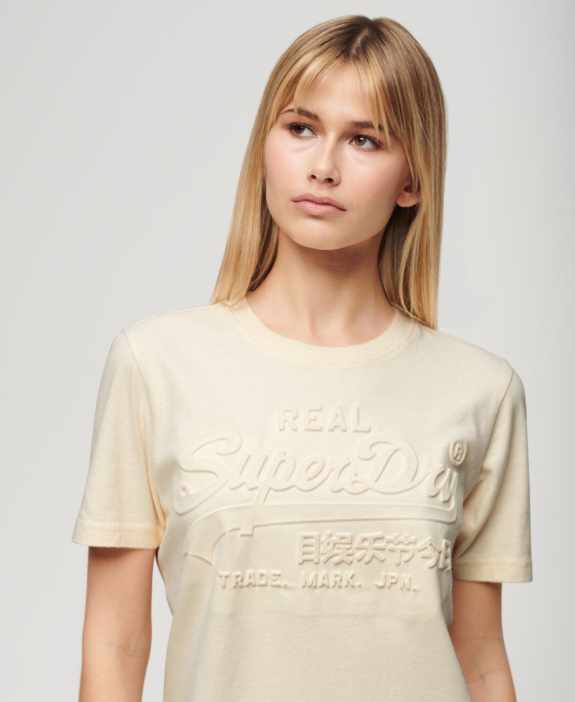 エンボス加工のリラックスtシャツ(ライスホワイト)