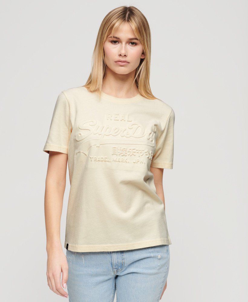 エンボス加工のリラックスtシャツ(ライスホワイト)