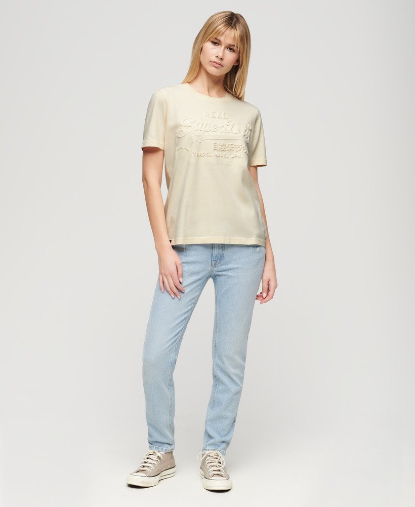 エンボス加工のリラックスtシャツ(ライスホワイト)