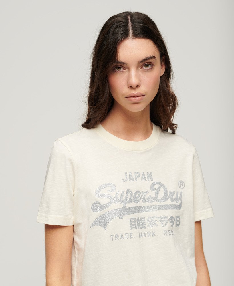メタリックロゴ リラックスtシャツ(クリームスラブ)