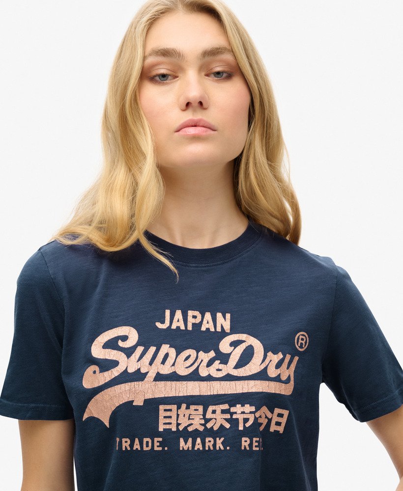 メタリックロゴ リラックスtシャツ(lauren navy)