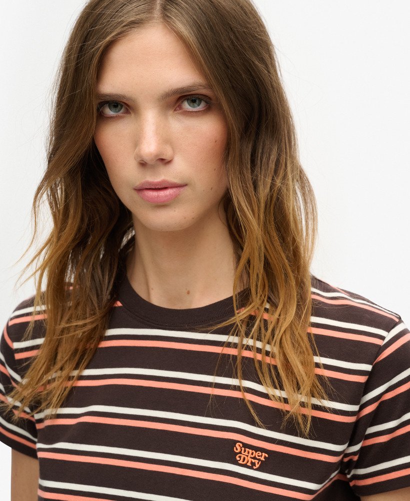 エッセンシャル ロゴ ストライプ フィット tシャツ(バイソンブラックストライプ)