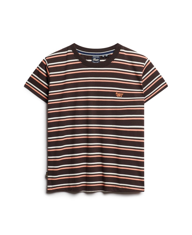 エッセンシャル ロゴ ストライプ フィット tシャツ(バイソンブラックストライプ)