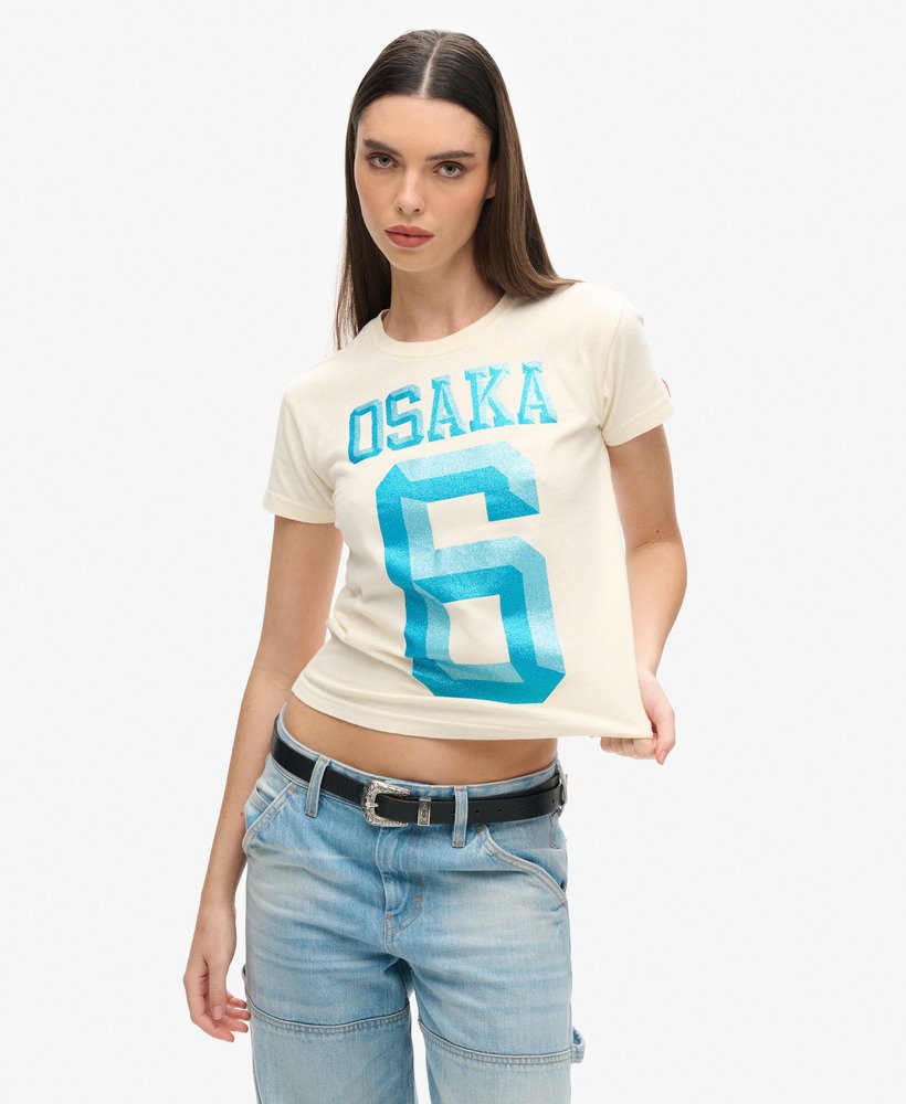 大阪6 装飾90年代tシャツ(ライスホワイト)