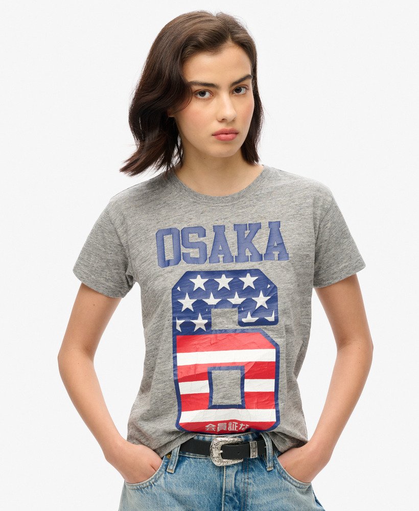 大阪シックスフラッグ90年代tシャツ(アスレチックグレーマーブル)
