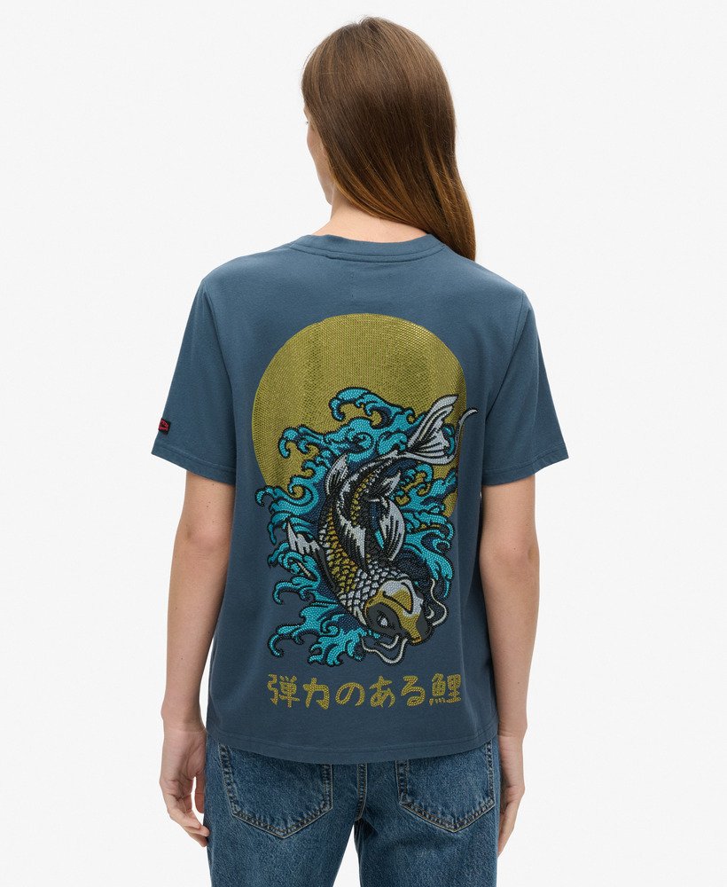 東京ラインストーン リラックスtシャツ(ink)