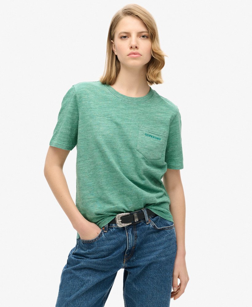 エッセンシャル ロゴ オーバーダイ tシャツ(マリングリーン)