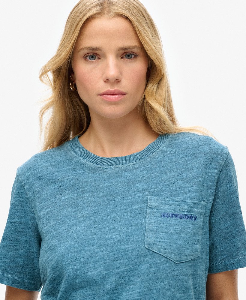 エッセンシャル ロゴ オーバーダイ tシャツ(ムーンライトブルー)