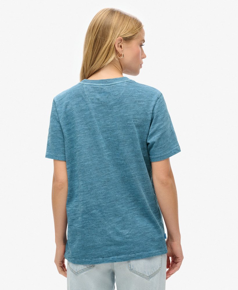 エッセンシャル ロゴ オーバーダイ tシャツ(ムーンライトブルー)