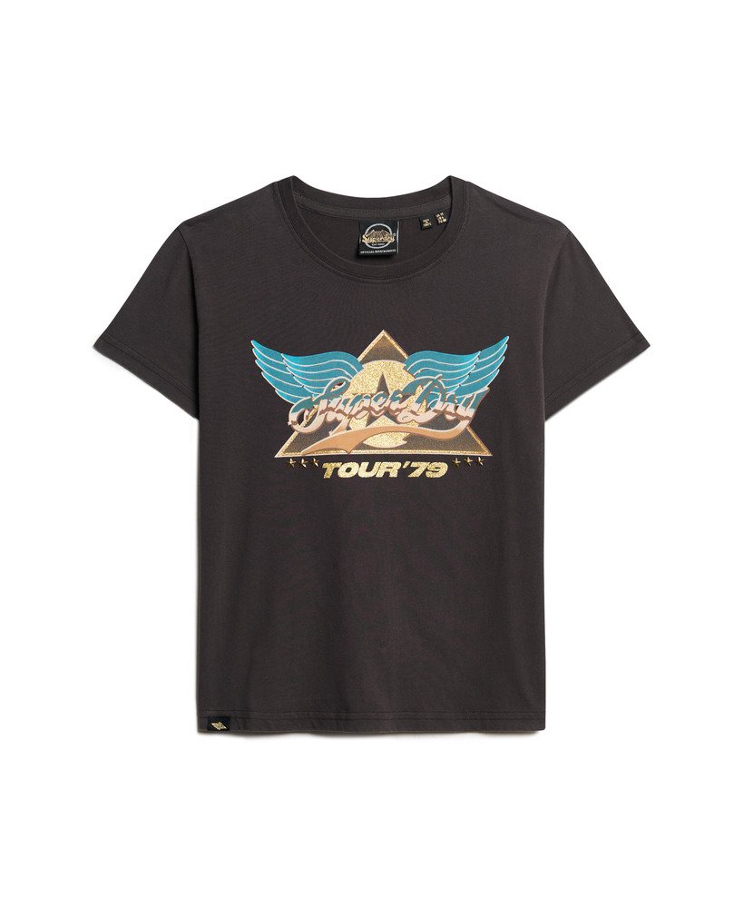 70年代ロックバンドキャップスリーブtシャツ(blackboard)