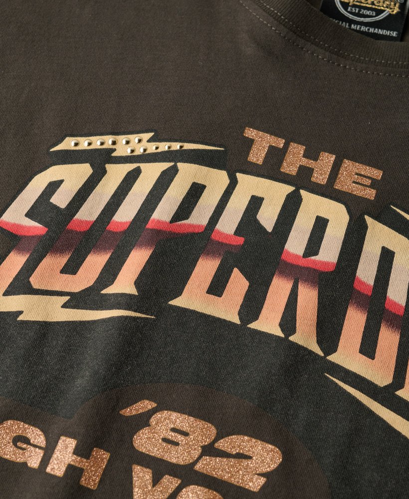 70年代ロックバンドキャップスリーブtシャツ(ヴィンテージブラック)
