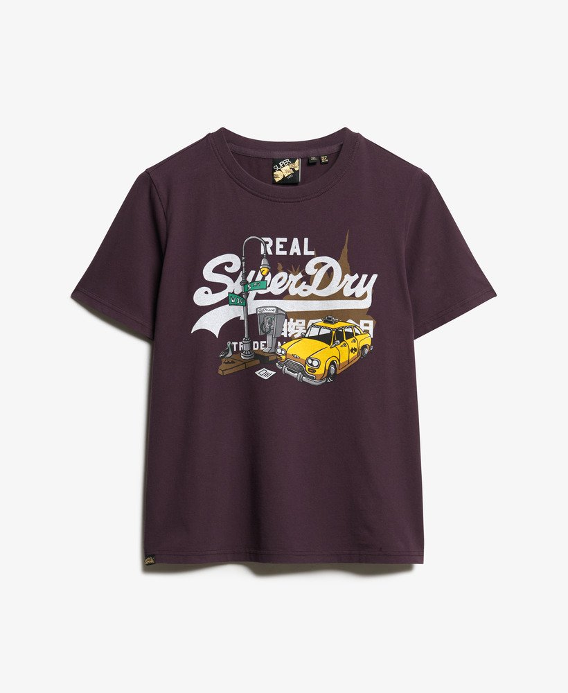 ニューヨークヴィンテージロゴリラックスtシャツ(ウィンターベリーパープル)