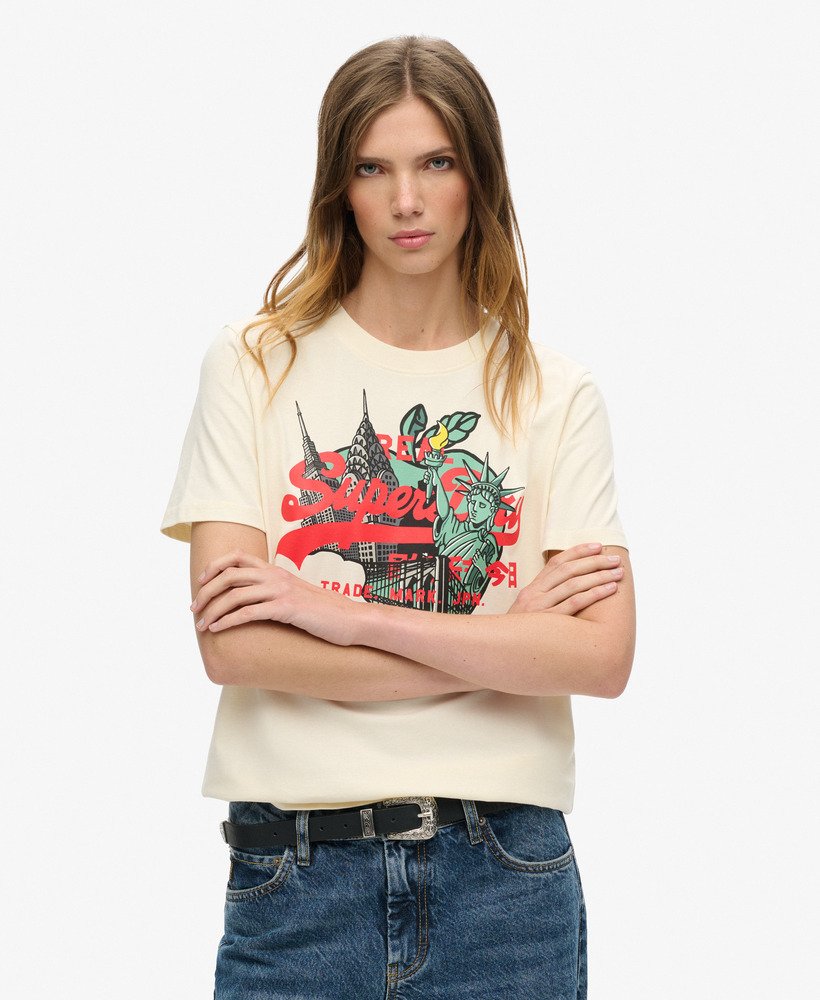 ニューヨークヴィンテージロゴリラックスtシャツ(ライスホワイト)