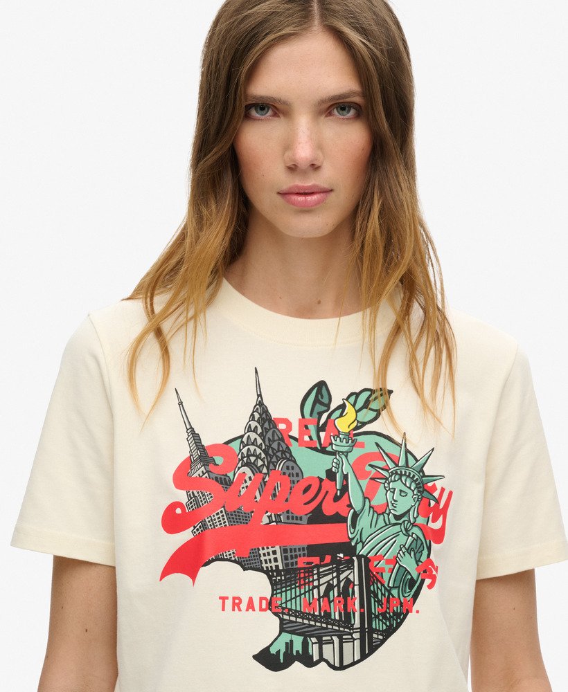 ニューヨークヴィンテージロゴリラックスtシャツ(ライスホワイト)