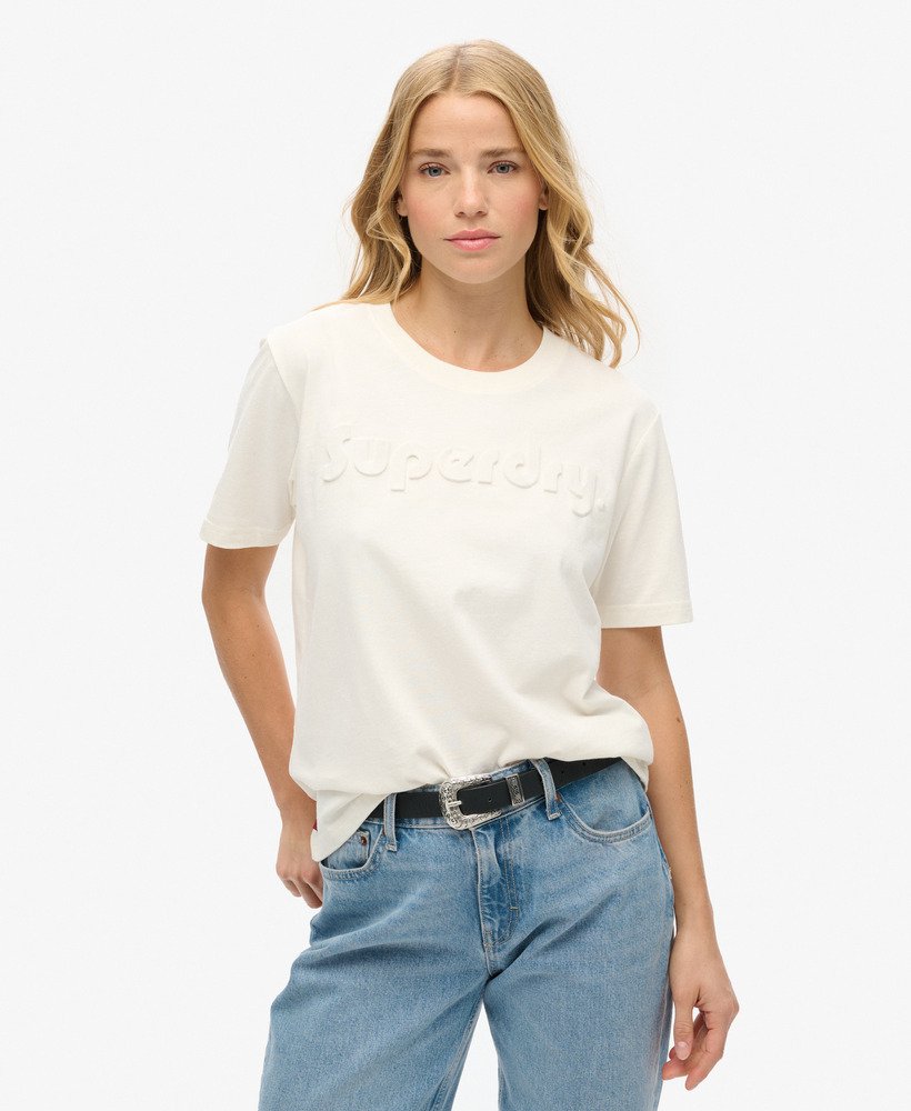 エンボスロゴ入りリラックスtシャツ(ニューチョークホワイト)