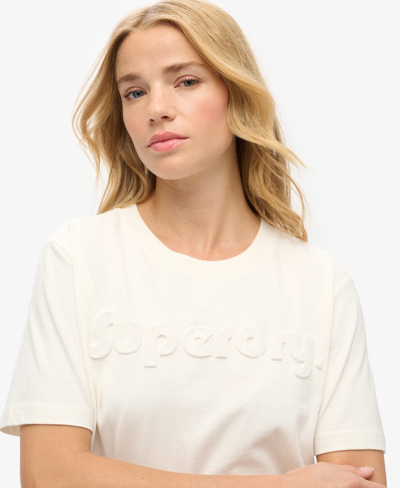 エンボスロゴ入りリラックスtシャツ(ニューチョークホワイト)