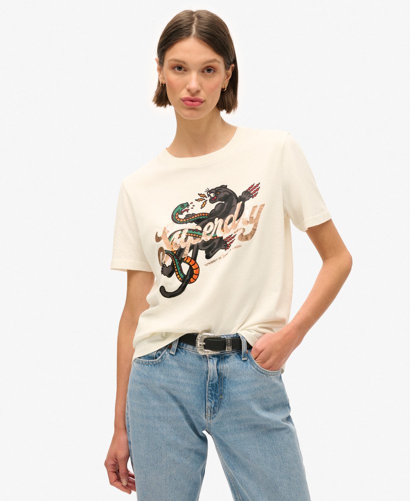 タトゥースクリプト リラックスtシャツ(ウィンターホワイト)