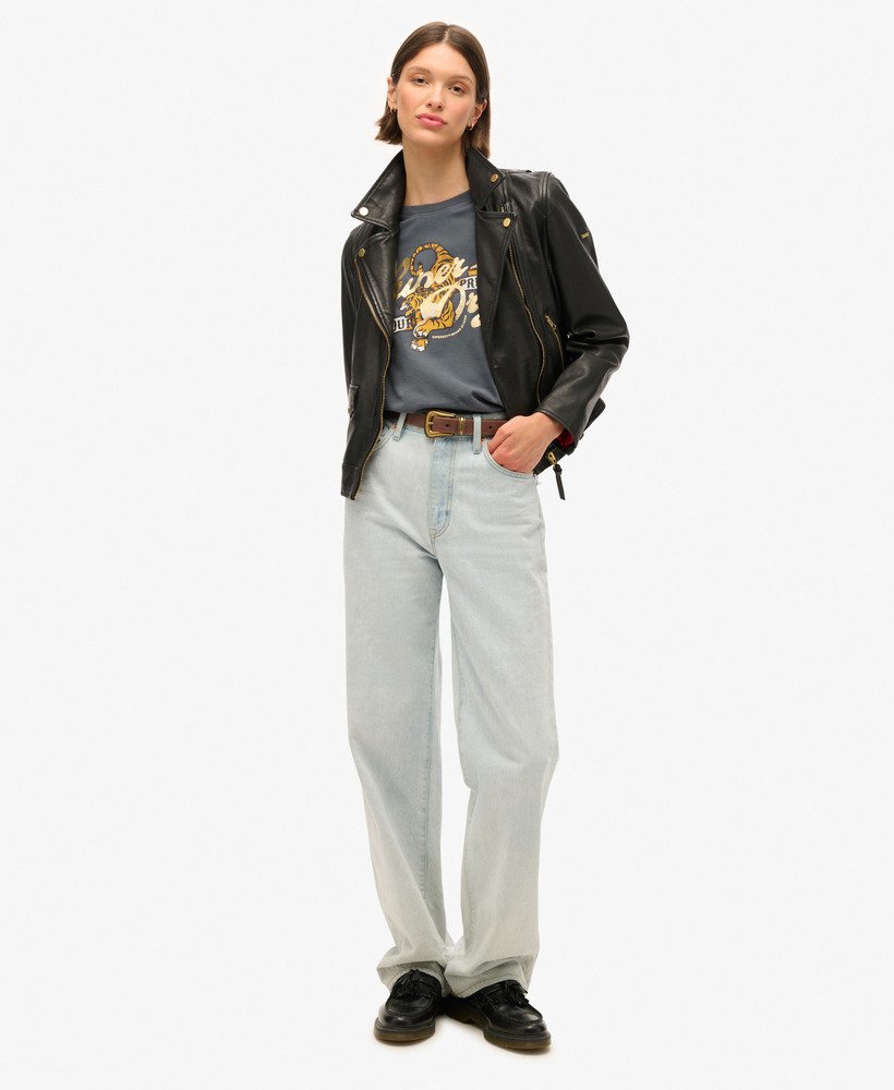 タトゥー スクリプト リラックス tシャツ(エボニー)