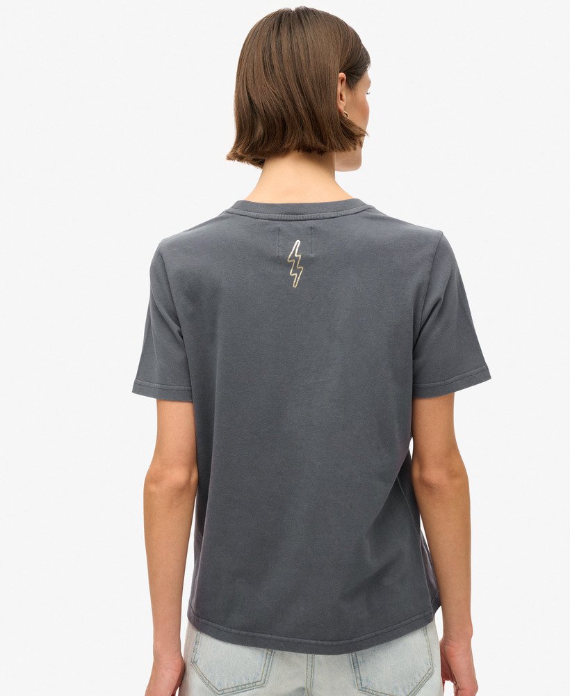 タトゥー スクリプト リラックス tシャツ(エボニー)
