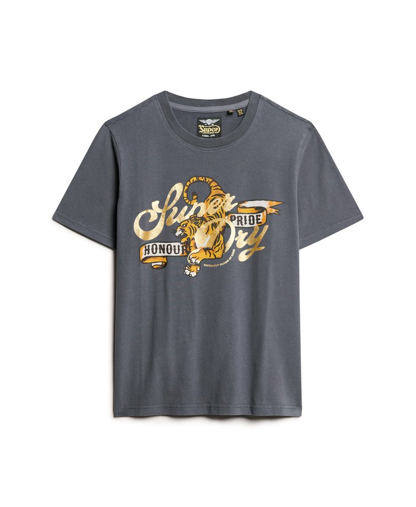 タトゥー スクリプト リラックス tシャツ(エボニー)